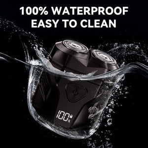 GEC Wet & Dry Electric Shaver — Rechargeable Rotary Razor with LED Battery Display