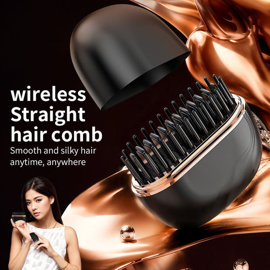 Portable straightening comb with tourmaline ceramic teeth