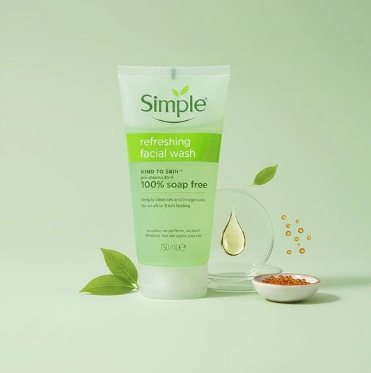 Simple Refreshing Facial Wash – Kind to Skin, Pro-Vitamin B5 + E (150mL)