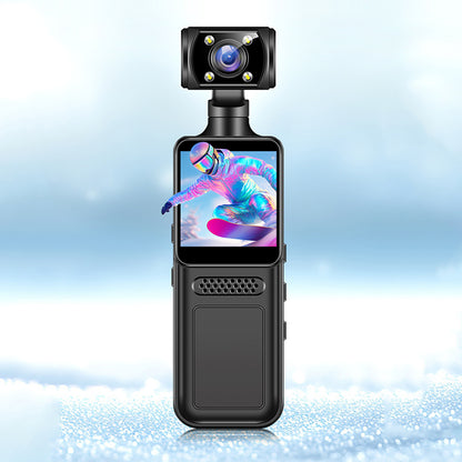 Foldable smartphone gimbal stabilizer held for steady filming