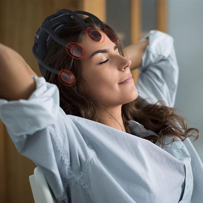 Head massager being worn