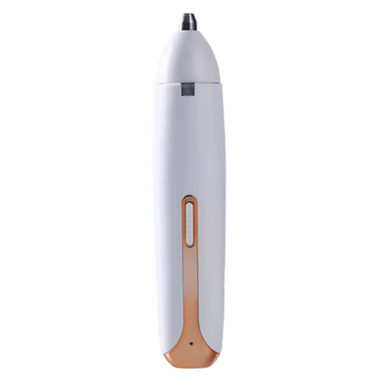 Facial trimmer shown with four interchangeable heads