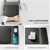 Black leather-look laptop sleeve with mouse pad and desk mat
