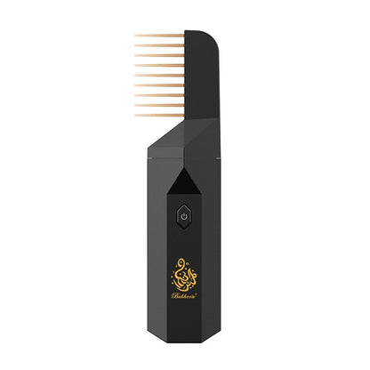 Cordless bakhoor hair comb warming oud fragrance without coals or smoke