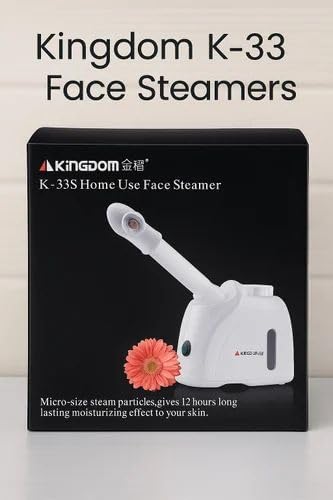 Nano mist face steamer producing fine steam for at home skincare