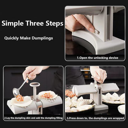 Dumpling wrapper and filling placed in the mould before pressing