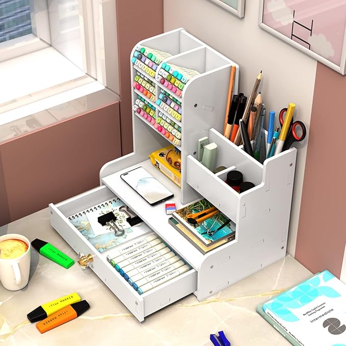 Desktop storage box organizer with drawer UAE