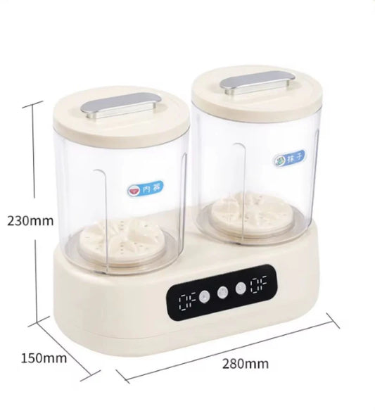 Double-Bucket Mini Washing Machine – Portable Dual Washing System (1.5L)