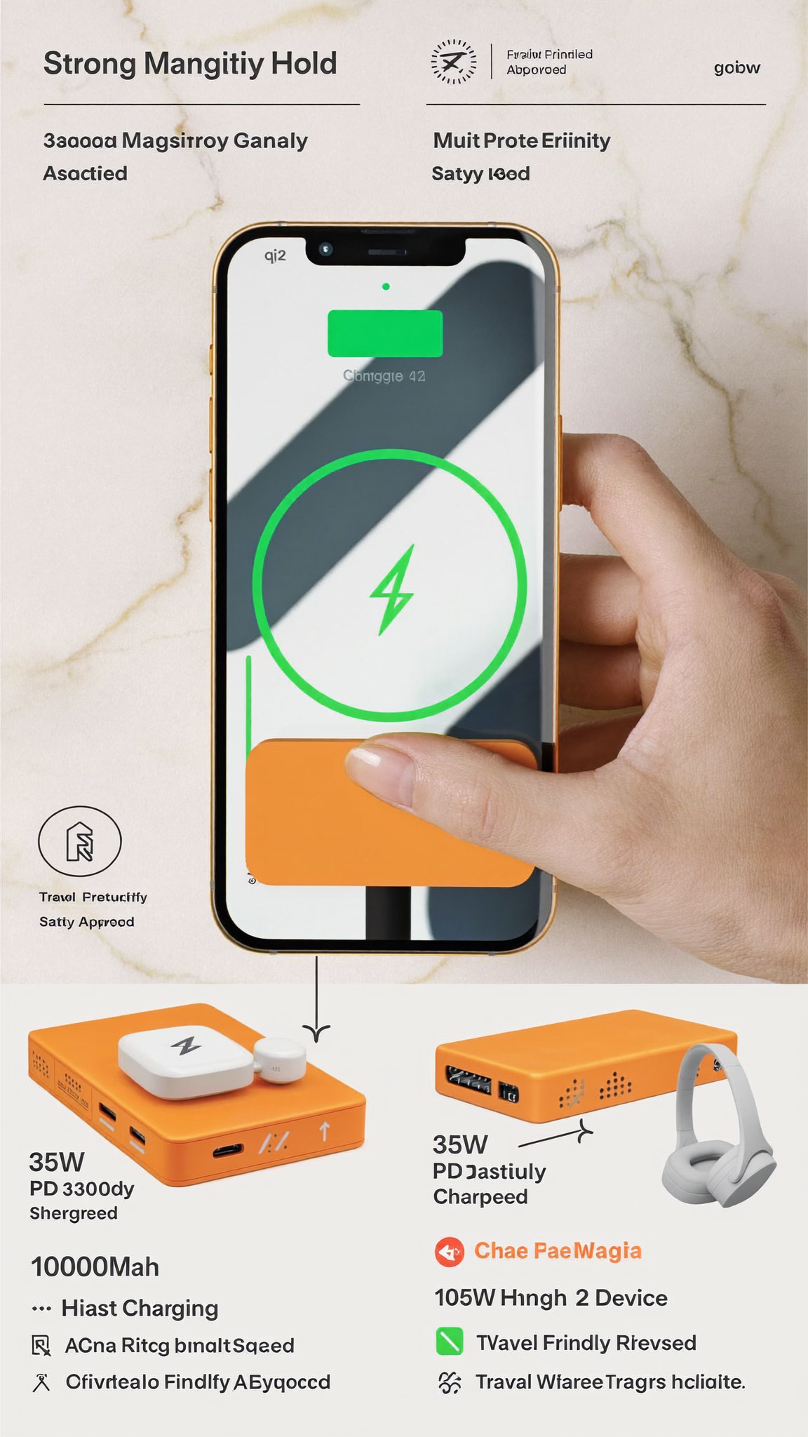 Magnetic Wireless Power Bank 10000mAh – Qi2 25W MagSafe Charger with 35W PD & Digital Display