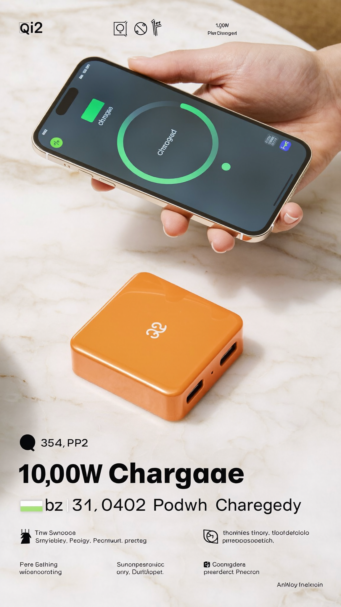 Magnetic Wireless Power Bank 10000mAh – Qi2 25W MagSafe Charger with 35W PD & Digital Display