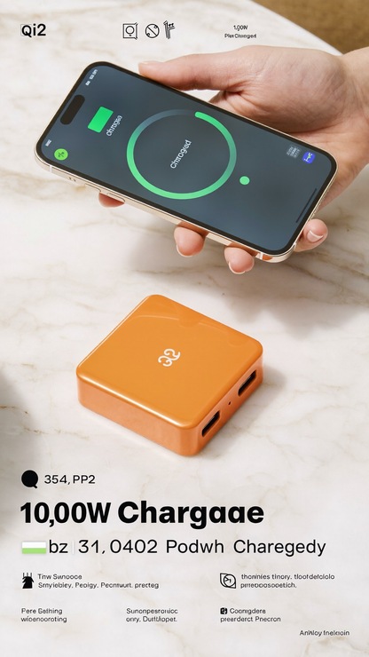Magnetic Wireless Power Bank 10000mAh – Qi2 25W MagSafe Charger with 35W PD & Digital Display