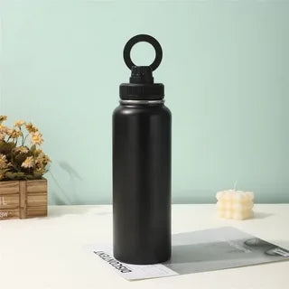 Double-wall vacuum insulated bottle interior keeping water ice cold