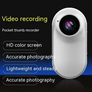 Mini-Motion View pocket thumb-sized video camera with HD color screen, lightweight and steady for accurate photography