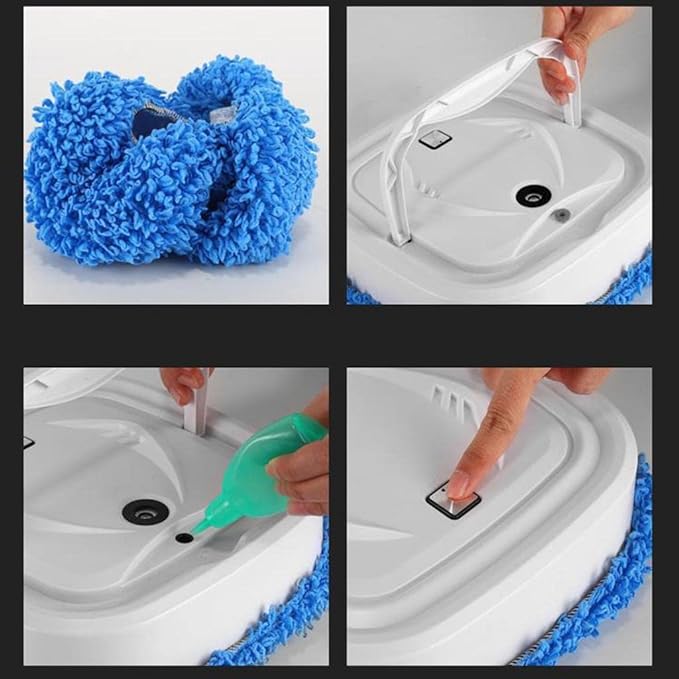 Slim automatic floor sweeping robot with dust compartment and water tank
