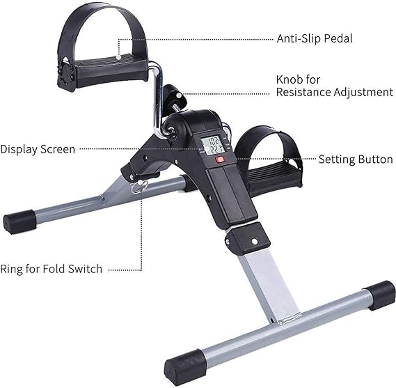 Under desk pedal bike in use