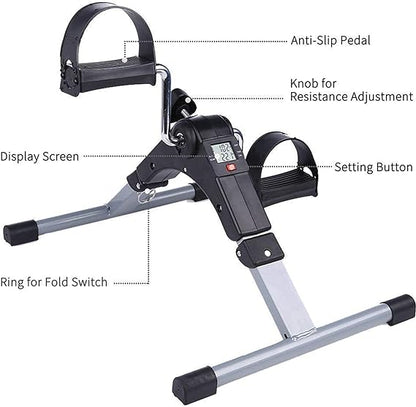 Under desk pedal bike in use