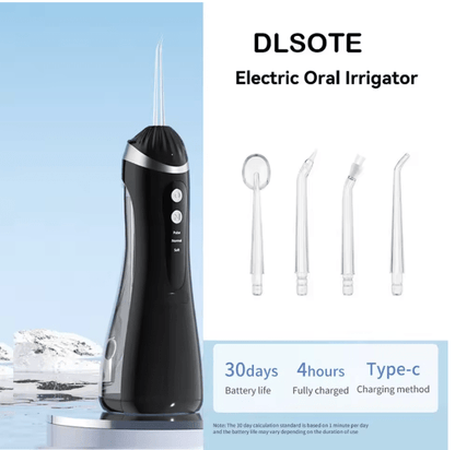 IPX7 waterproof cordless water flosser with 360 degree swivel nozzle