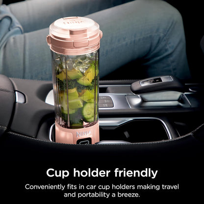 Portable blender stainless steel blades crushing ice and frozen fruit