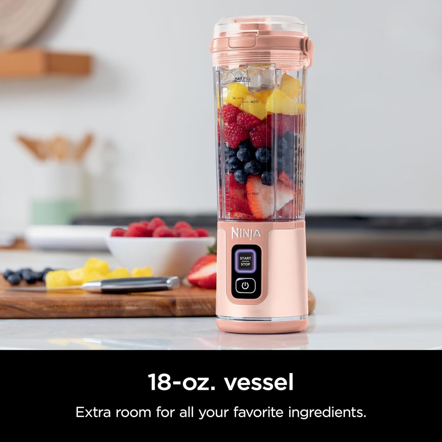 Person drinking a smoothie straight from the leak-resistant portable blender cup