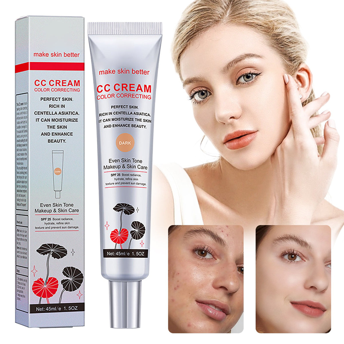 Tinted CC cream SPF 25 face makeup for hot UAE weather